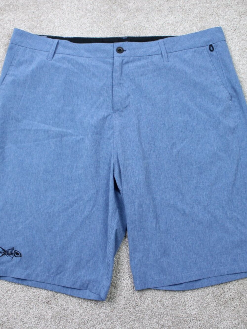 Tormenter Board Shorts Mens 40 Blue Hybrid Fish Skeleton Cargo 11" Swim Trunks